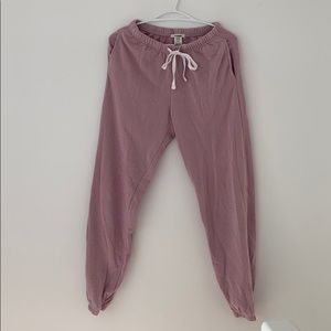 mauve sweatpants from garage